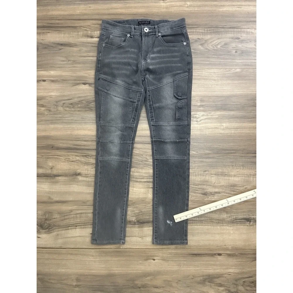 M. Society Jean's Men's Size 32x30 Skinny Jeans Gray Politically‎ Incorrect